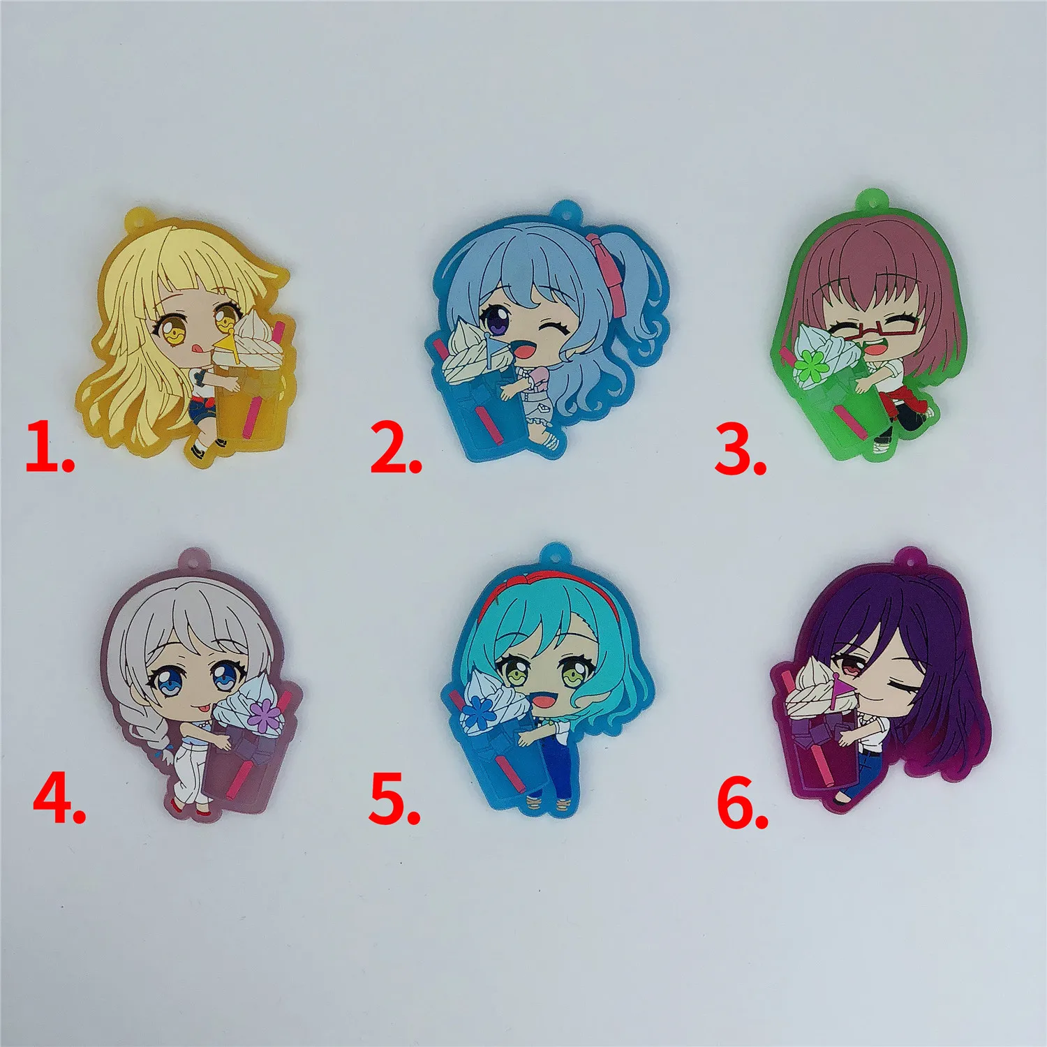 Anime BanG Dream rubber Keychain Key Ring Race Straps Cosplay 
