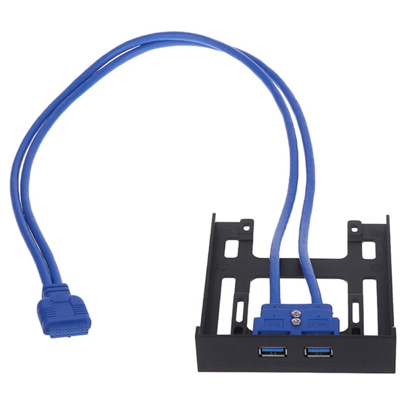 

20Pin 2 Port USB 3.0 Front Panel Cable Adapter USB3.0 Hub Plastic Expansion Bracket for PC Desktop 3.5'' Floppy Bay