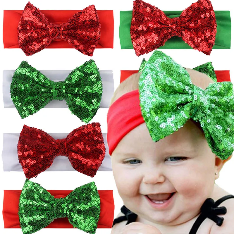 

Fashion Baby Cute Girls With Sequins Big Bow With SequinsDesign Headband Headwear Apparel Photography Prop Party Gift