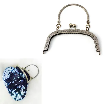 

1PC Hot Selling Bronze Tone Arch Flower Metal Purse Bag Frame Kiss Clasp Lock with Handle
