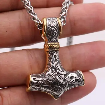 

Thor Hammer Mjolnir Stainless Steel Pendant Neclaces For Women Men Dropship Suppliers
