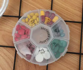 

Portable Pill Box Medicine Planner Small case Weekly Travel Container Dispenser Medication Vitamin Holder Boxes Organizer