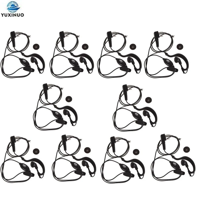 

10PCS Economic Ear Hook Headset PTT Mic Speaker for Baofeng UV-5R BF-888S UV-B5 B6 Walkie Talkie UV-5X CB Radio Drop Shipment