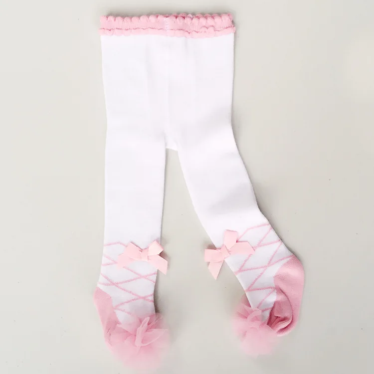 Детские колготки с милым кружевным бантом в горошек для новорожденных девочек от 0 до 36 месяцев, детские колготки, штаны, осенне-зимние детские штаны