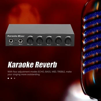 

ALLOYSEED Classic Audio Mixer ECHO/BASS/MID/TREBLE 4 Modes Microphone Tone Board High Quality Portable Mini Sound Card