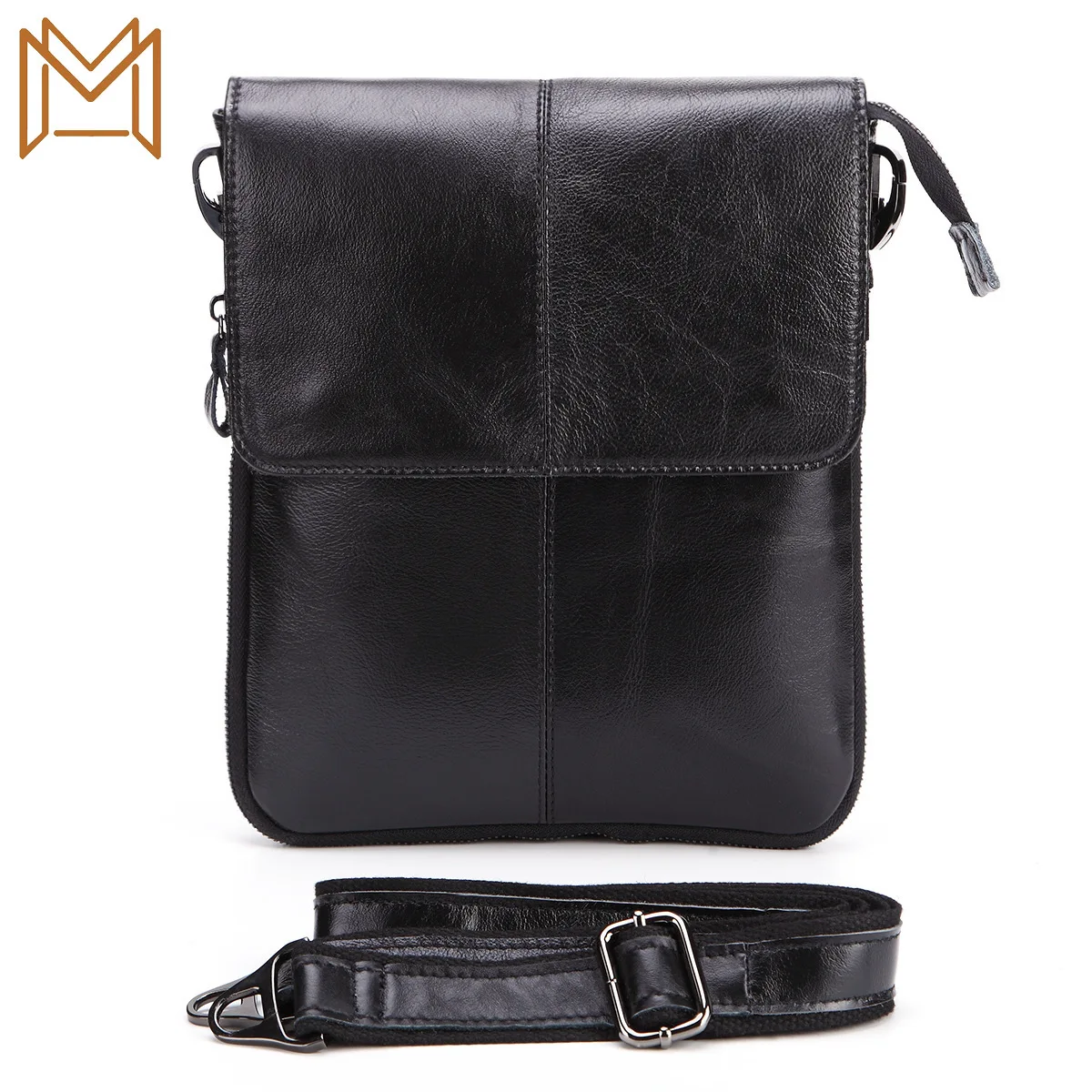 

Genuine Leather Male Layer Cowhide Leisure Time Man Single Shoulder Package Oblique Satchel Vertical Section Small