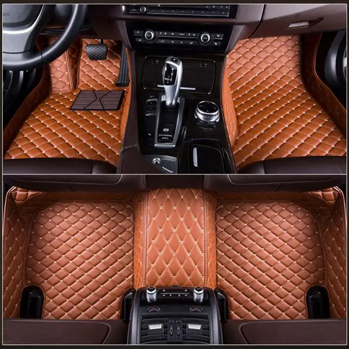 HighQual волокна кожи автомобильные коврики для ford mustang аксессуары - Название цвета: brown