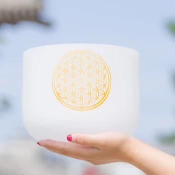 

2019 NEW The flower of life design 8inch 7 Chakra tones CDEFGAB healing meditation sound bowl
