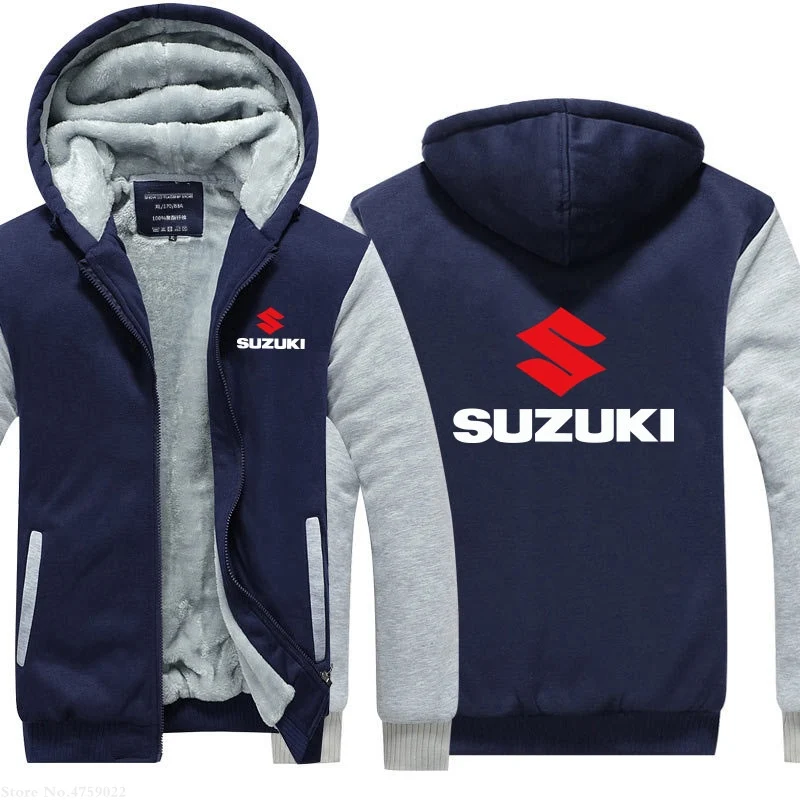 Зимний флисовый теплый мужской свитер для Suzuki, зимний утепленный джемпер, пальто с длинным рукавом, Hoodies-1 - Цвет: 4