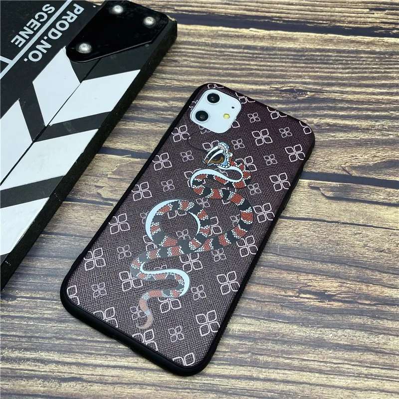 snake GG soft case for iphone 12 MINI 11 pro x xs max xr 8 7 6 6s plus SE 2 silicon phone cover 3d Relief rose coque fundas capa