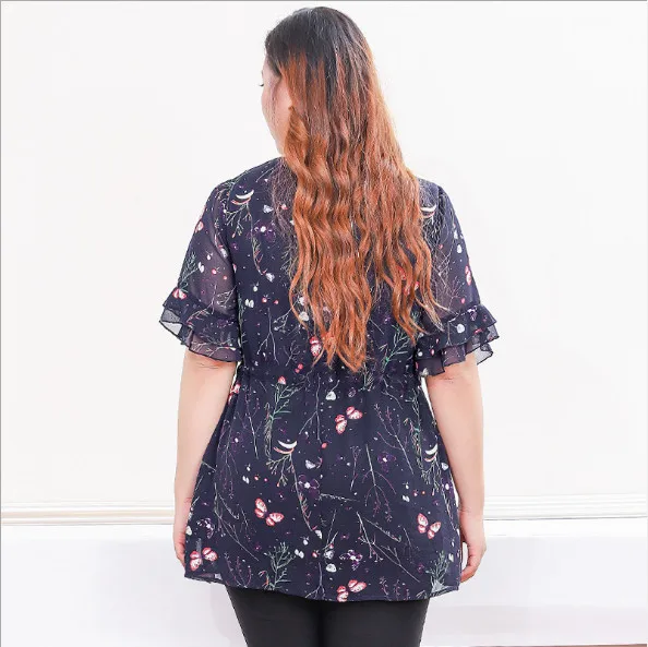 Шифоновая рубашка, блузки для женщин, blusas mujer, летняя рубашка, модная, офисная, для девушек, милая, тонкая, с принтом живота, рубашка, топы, туника, fw755