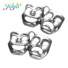 Juya 30 шт полые маски театральный браслет комедия трагедия искусство античный серебряный сплав Металлические Подвески подходит браслет Изготовление ювелирных изделий