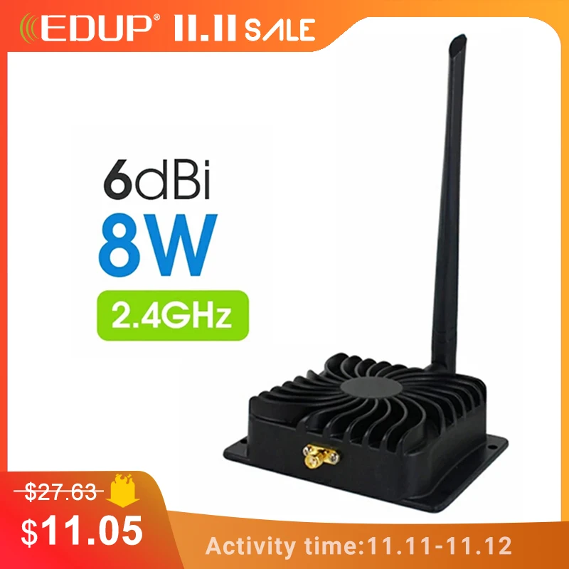 EDUP 8W Wifi Power Amplifier 2.4GHz 802.11b/g/n Signal Repeater Router Range Extend Booster 6dBi Wireless Antenna Adapter | Компьютеры и