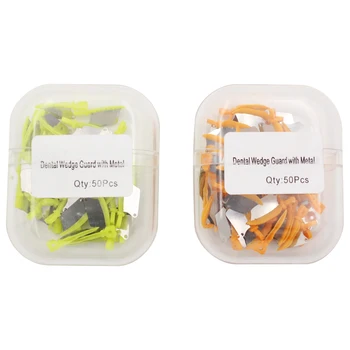 

50Pcs/Set Dental Gap Wedge Forming Sheet Adjacent Tooth Protection Metal Plastic Steel Matrix Interproximal Prime