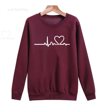 

New Harajuku Love Printed Sweatshirt Female Hooded Pullover Tops Women Hoodies Casual Female Clothes