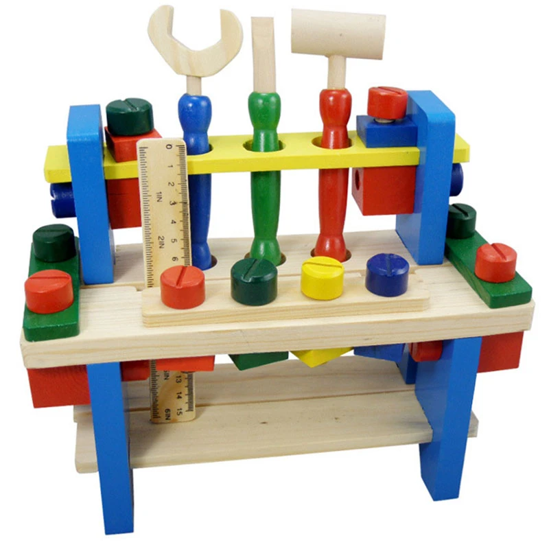 wooden play workbench