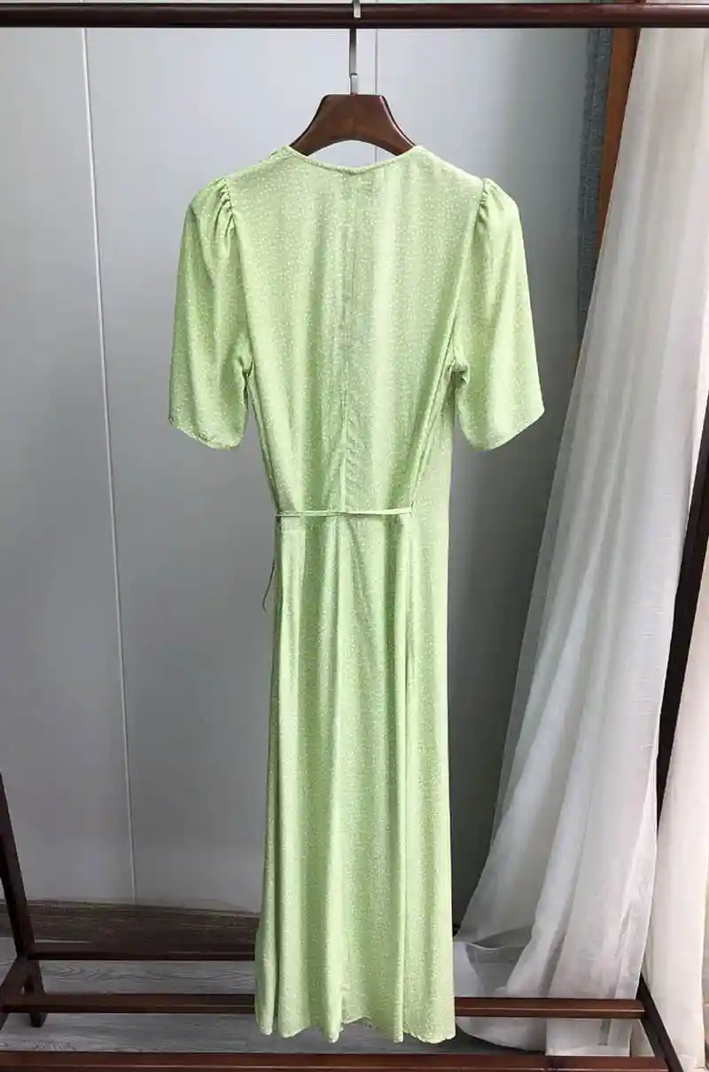 CAMIA женское длинное в горошек Сексуальное Женское Платье-миди вечерние платья с коротким рукавом
