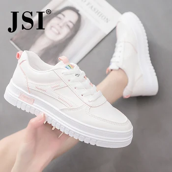 

JSI New Patchwork Design Women Flats Cross-Tied Lace-Up Anti-Slippery Comfortable Breathable Shoes Sports Fashion Sneakers JY128