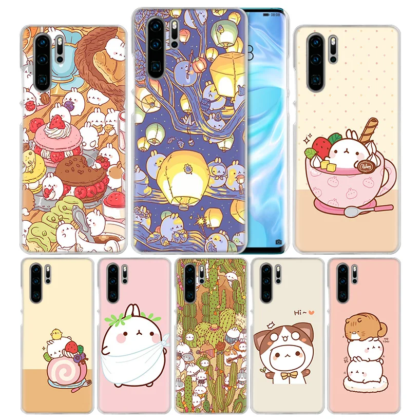 

Hard PC Case Cover For Huawei P30 P20 P10 Mate 30 20 10 Nova 5 5i Pro Lite P Smart Z Plus 2019 Molang Rabbits Cutest Kawaii Box