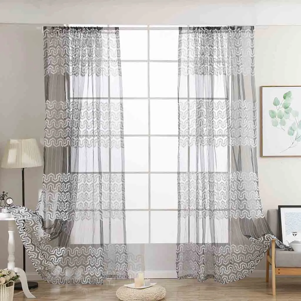 Kitchen Window Leaves Sheer Curtain Tulle Treatment Voile Drape Valance Fabric For Living Room Bedroom | Дом и сад