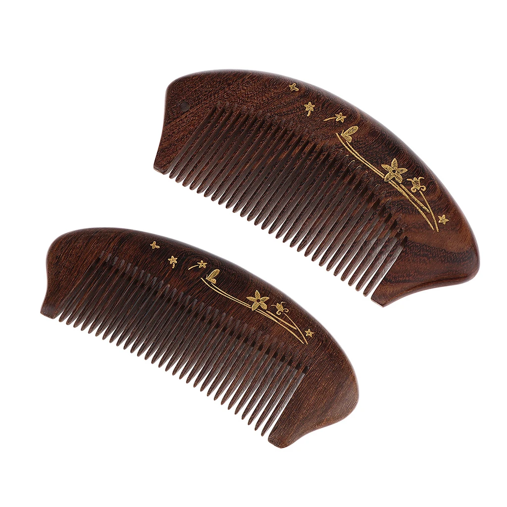 Anti-static Wooden Fine Tooth Pocket Comb Curly Hair Massage Sandalwood Comb