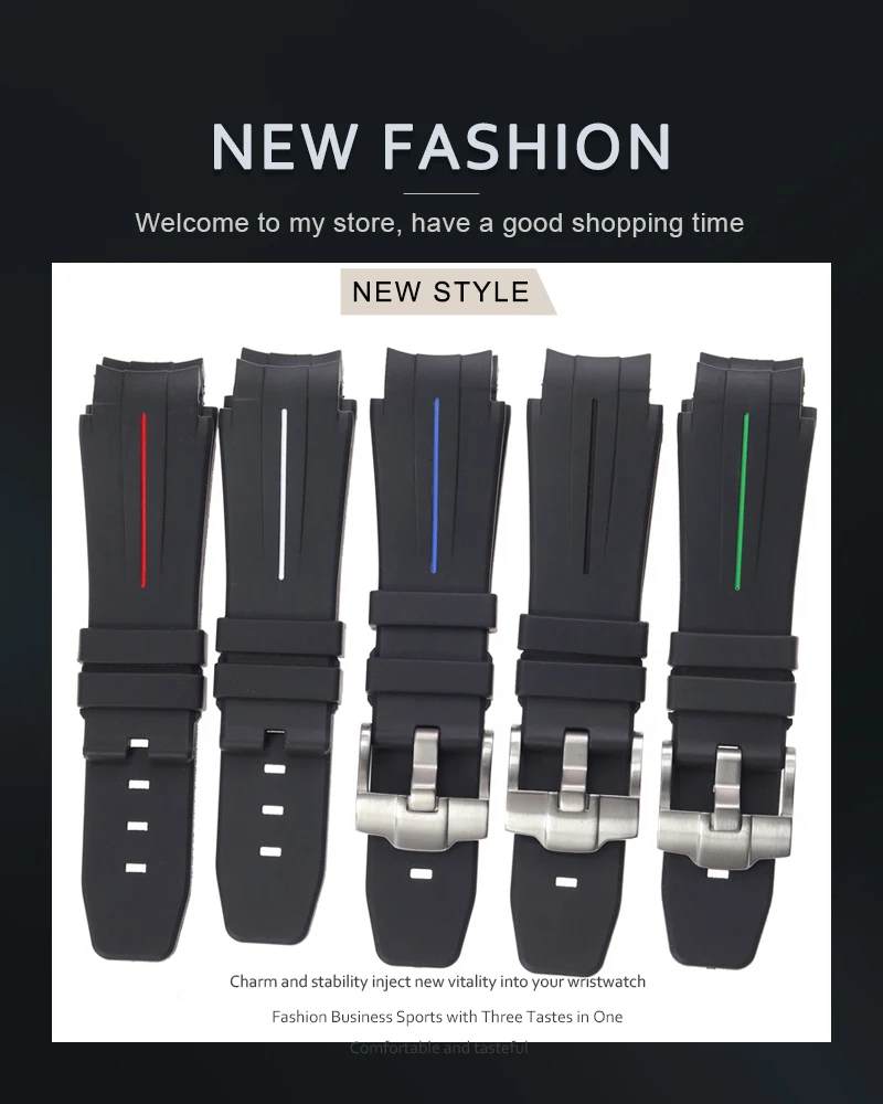 2021mm rubber silicone strap for RLX Daytona Cosmograph Daytona GMT master sea type water ghost Manual wind bracelet straps band
