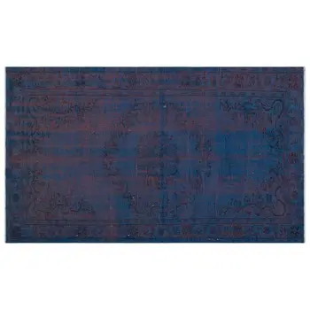 

Handmade Blue Vintage Overdyed Turkish Area Rug 156x260 Cm-5'1''X8'6''