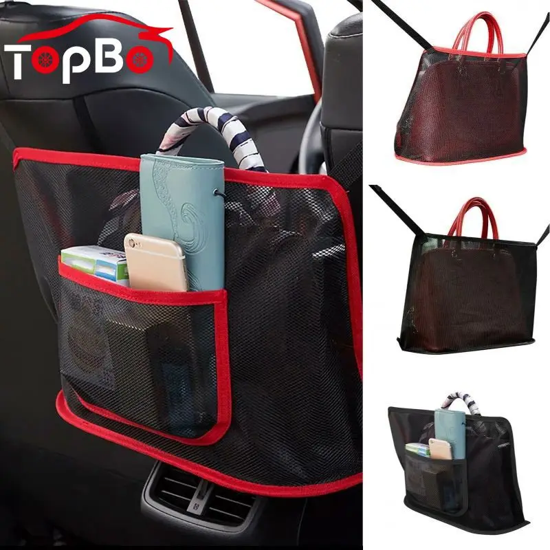 

New Car Net Pocket Handbag Holder for Handbag Bag Documents Phone Valuable Items Organizer Seat Side Storage Mesh Net Bag