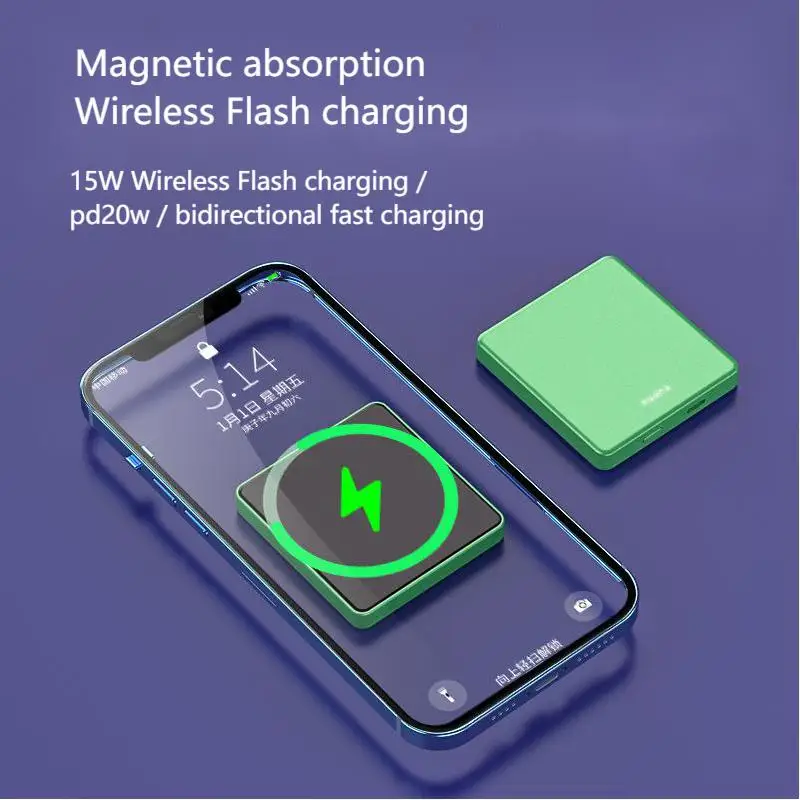 Photo Product 10000mAh Power Bank For Magsafe Charger PowerBank For iPhone 12 Portable Magnet External Battery 15W Magnetic Wireless Charger