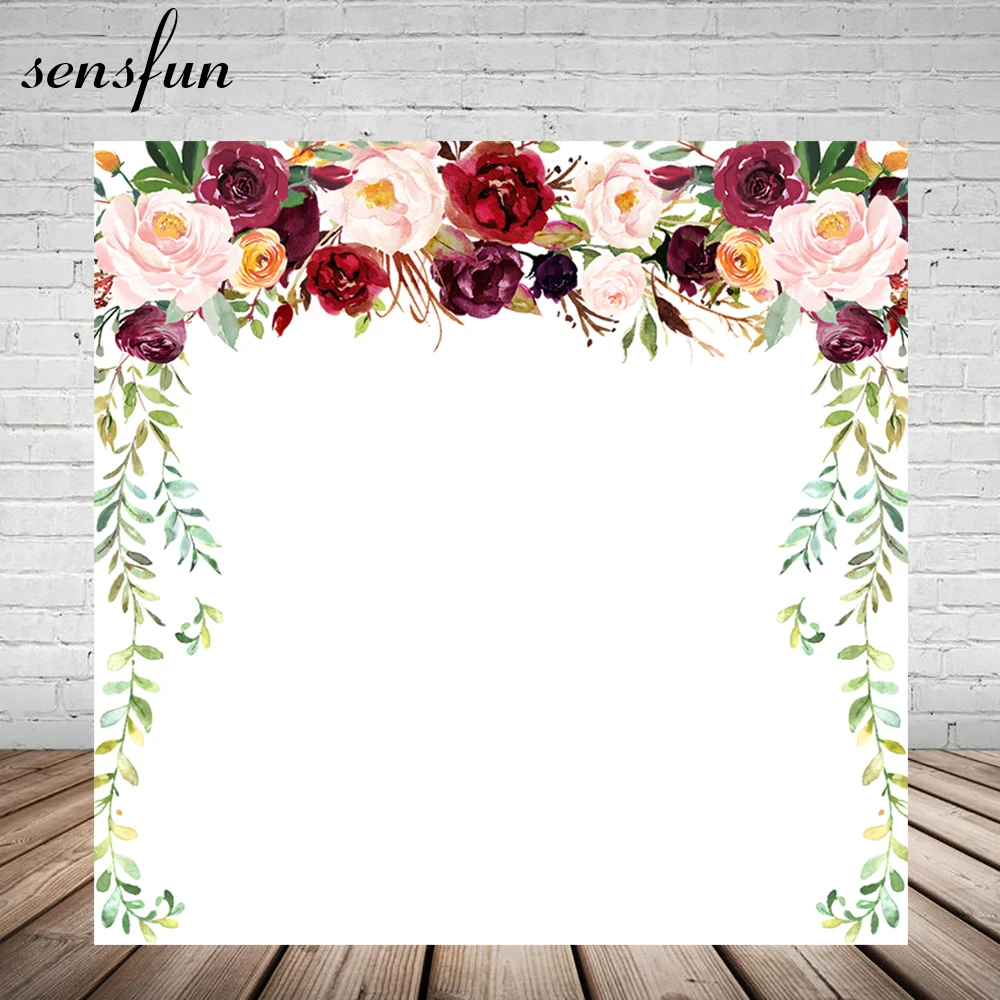 Sensfun розовый бордовый цветочный свадебный фон для фотостудии женские вечерние