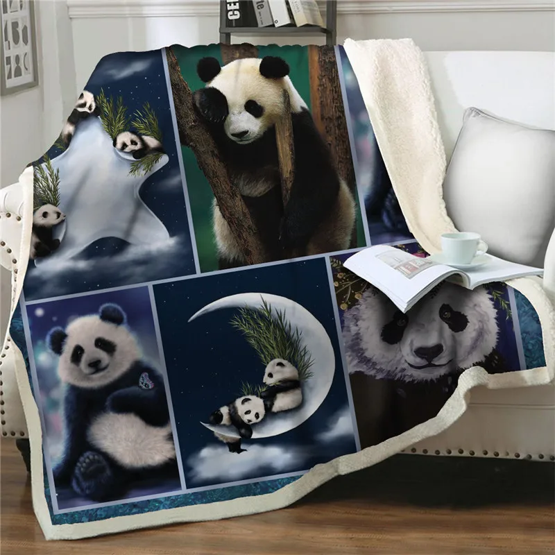 Psychedelic Panda Throw Blanket 