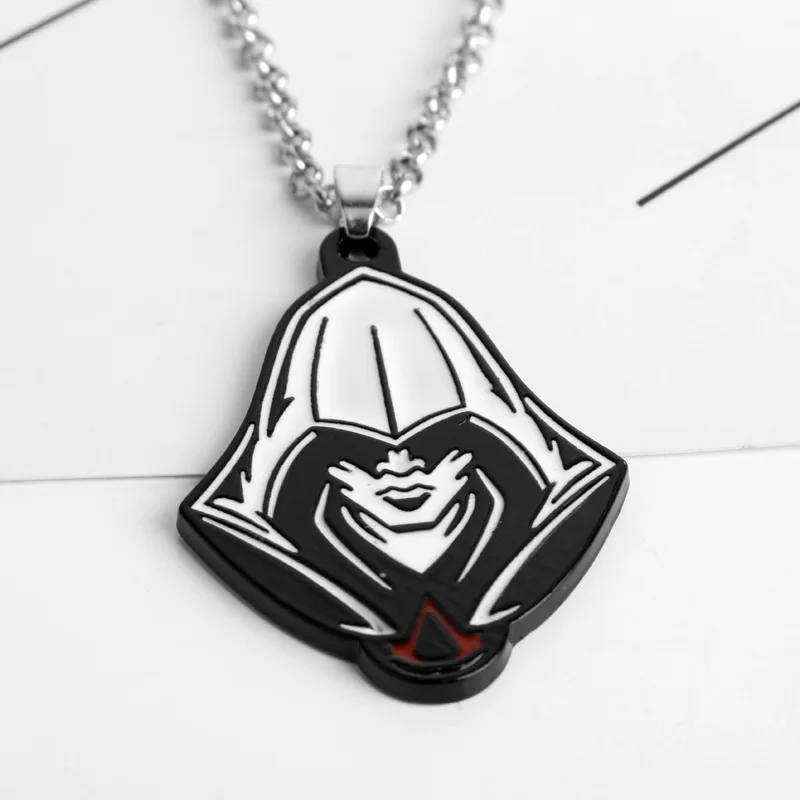 

Necklace Men Game Jewelry Assassins Creed Michael Fassbender Head portrait Pendant Necklace Vintage Necklace Friendship Gift