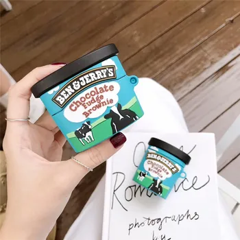 

Chocolate ice cream Brand ben jerry case For AirPods 1 2 Pro charge box soft silicone Wireless bluetooth earphone protect cover