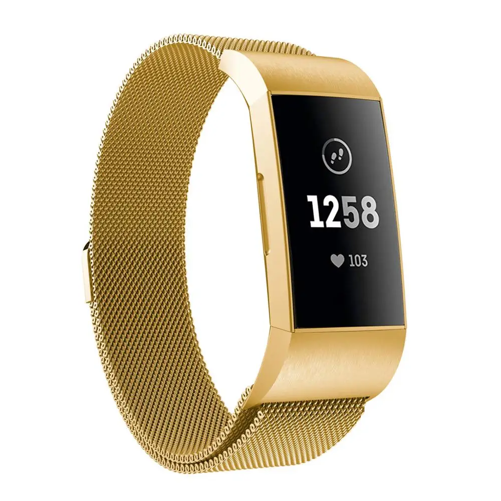 Миланские часы из нержавеющей стали ремешок браслет + чехол для Fitbit Charge 3 Унисекс