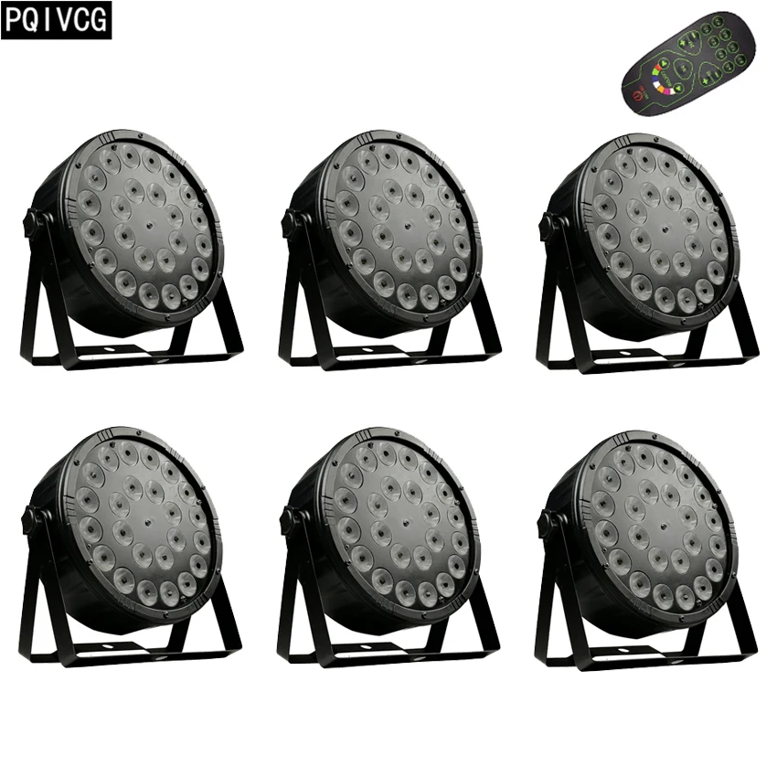 6 шт./24x12 Вт удаленные светодиодные par огни dmx512 rgb w 4in1 плоские dj оборудование