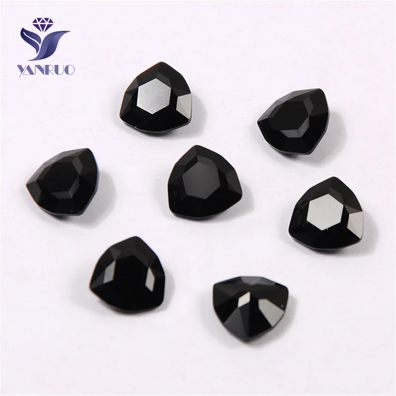 Without Claw YANRUO 4706 All Sizes Jet Trilliant Point Back DIY Crystal Strass Black Rhinestones Sew On Glass Stones For Needlework - Цвет: Without Claw