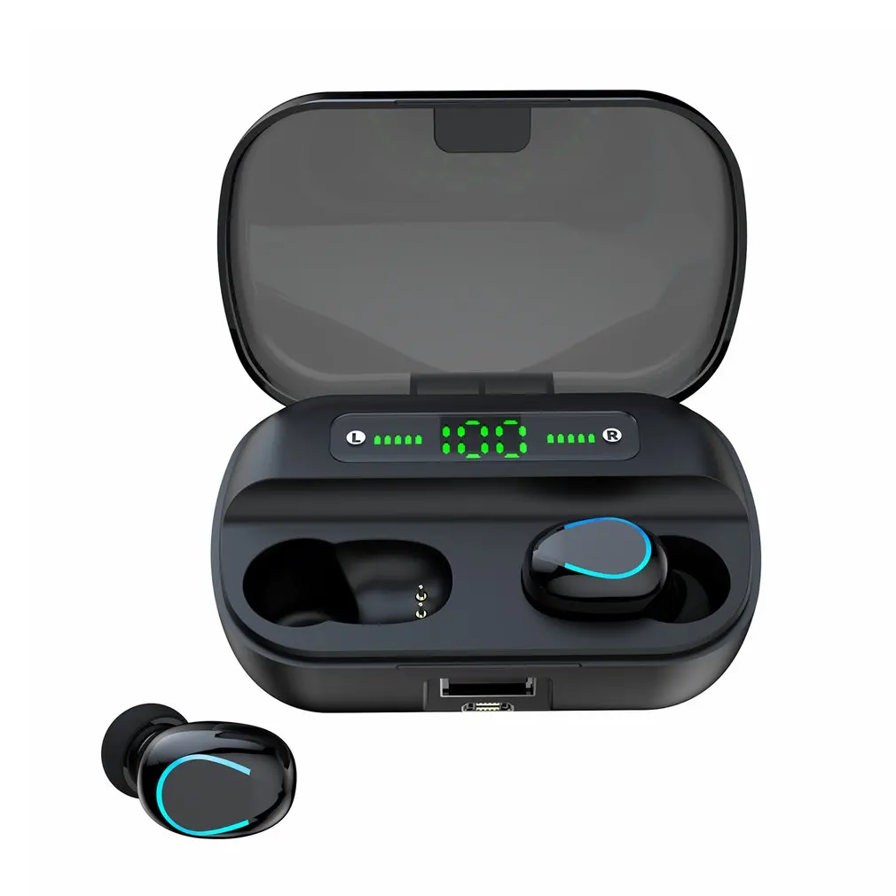 Q82 half circle Wireless headset Led Hands free Music Stereo Earphone with Mic Charging Cas IPX7 waterproof