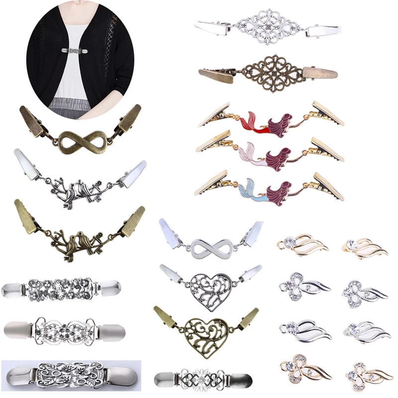 Parasiet De onze koppeling Vest Clip Trui Shawl Clips Keeper Kraag Eend mond Plated Metalen Clip  Houder Garters Accessoires Sieraden Gift DIY|Broches| - AliExpress