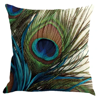

Decoration Pillow Watercolor Tree Linen Blend Throw Pillow Case Living Room Sofa Cushion Cover blue-green