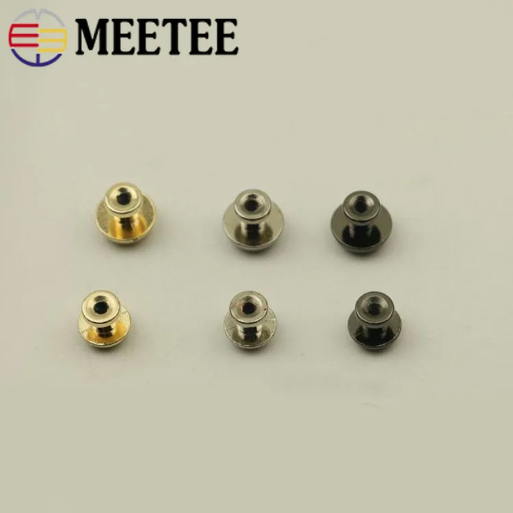 Meetee 20/40 шт 7/10 мм круглым носком и металлическими заклепками винт для сумки