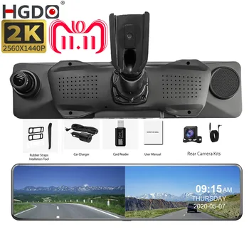 

HGDO 12" 4G Car DVR 2K Rearview Mirror Android 8.1 GPS Auto Registrar WiFi 2+32G FHD 1080P Dash Camera Driving Video Recorder