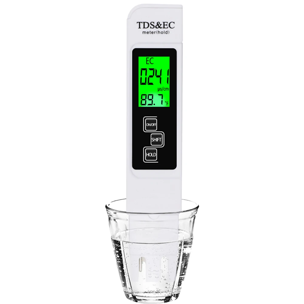 3 в 1 TDS/Temp/EC Тестер качества воды ручка с TDS/EC 0-9990ppm детектор проводимости