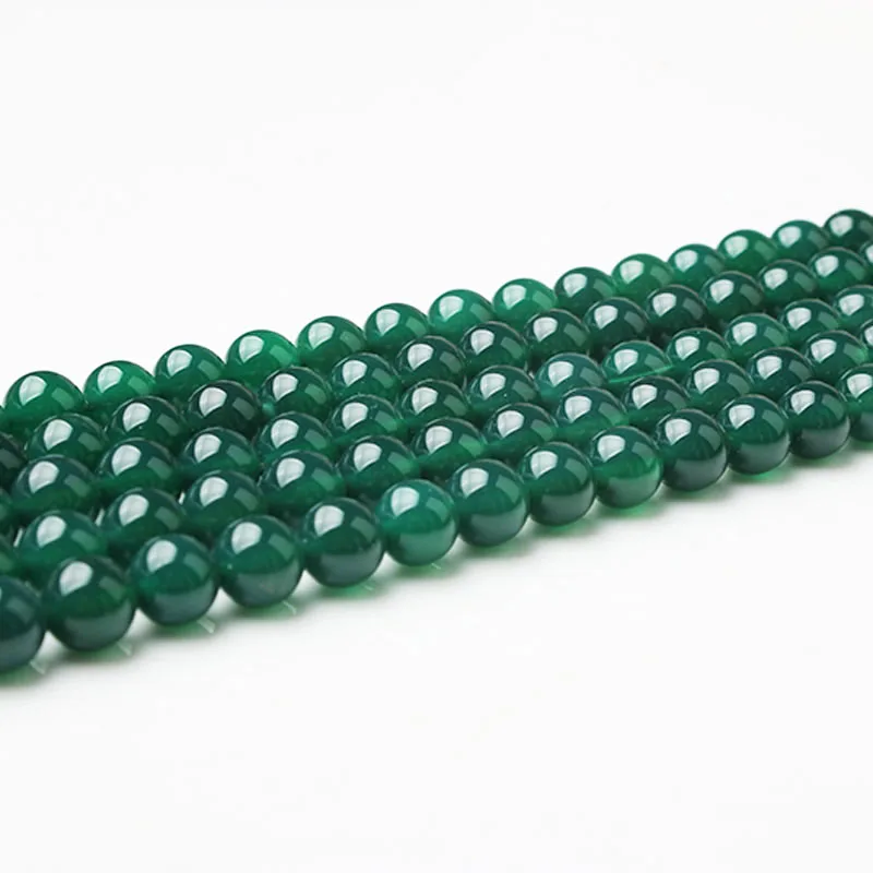 

LIng Xiang Fashion natural Jewelry Green Agates stone loose beads DIY men and women bracelet necklaces