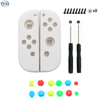 

YuXi White Housing Shell Case For Nintend Switch NS JoyCon Joy Con Controller For Switch Joy-Con Cover with L R buttons Tools
