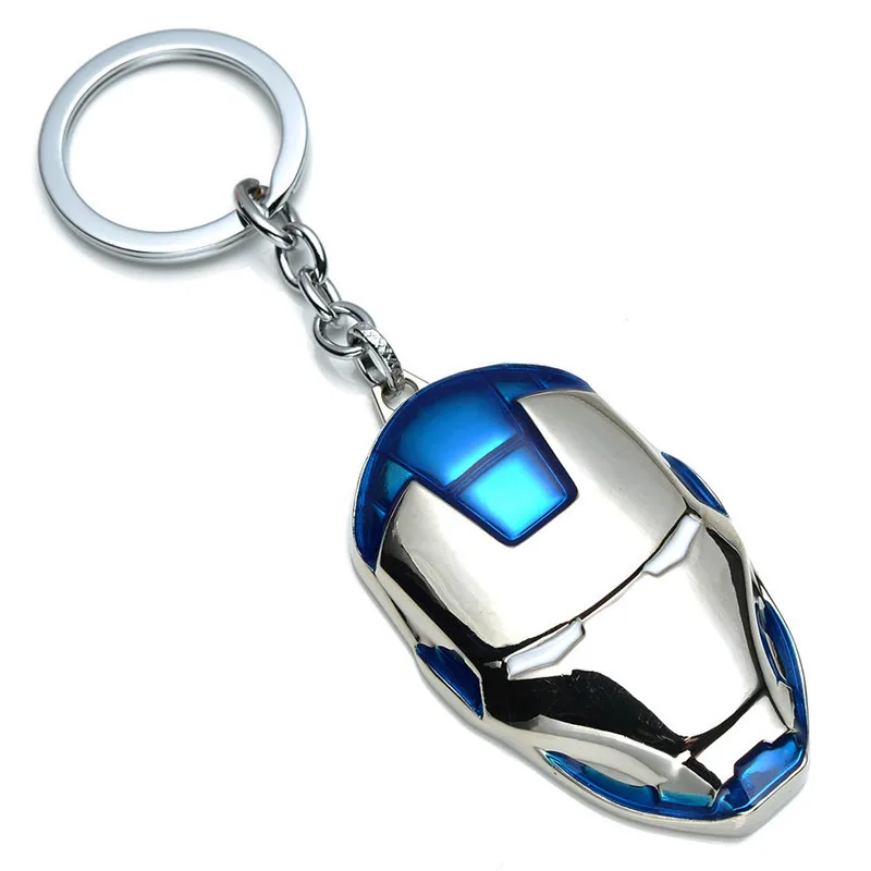 

New Super Hero Avengers Iron Man Mask Keychain Metal Anime Chaveiro Llavero Purse Bag Buckle Pendent Keyring Holder Accessories