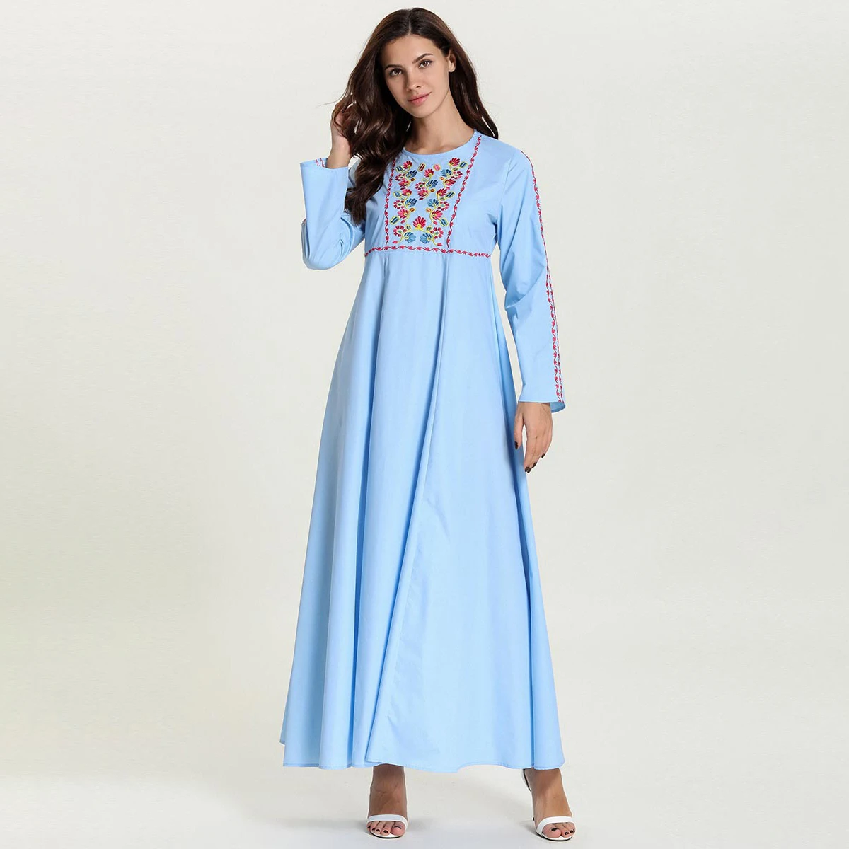 women's-clothing-muslim-dress-new-autumn-women's-flower-embroidery-casual-women's-spot-women's-flower-abaya-dubai-dresses