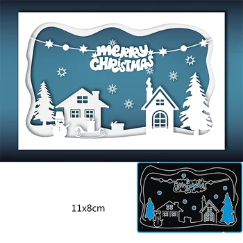 

110*80mm MERRY CHRISTMAS New Metal Cutting Dies for decor card DIY Scrapbooking stencil Paper Album template Dies