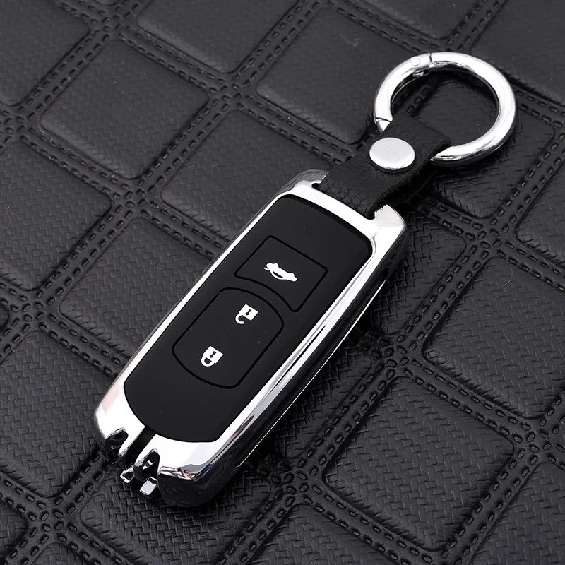 Цинковый сплав+ силиконовый чехол для ключей от машины с полным покрытием для Mazda 2 3 6 Axela Atenza CX-5 CX5 CX-7 CX-9 2/3 кнопки - Название цвета: B-silver