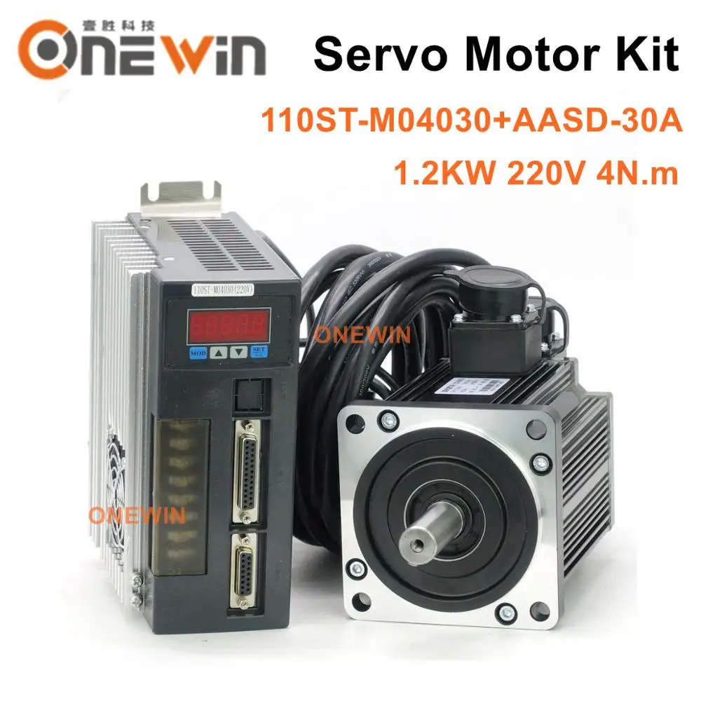 1.2KW AC servo motor kit 110ST-M04030+AASD-30A driver diameter 110mm 220V 4NM 3000rpm | Обустройство дома