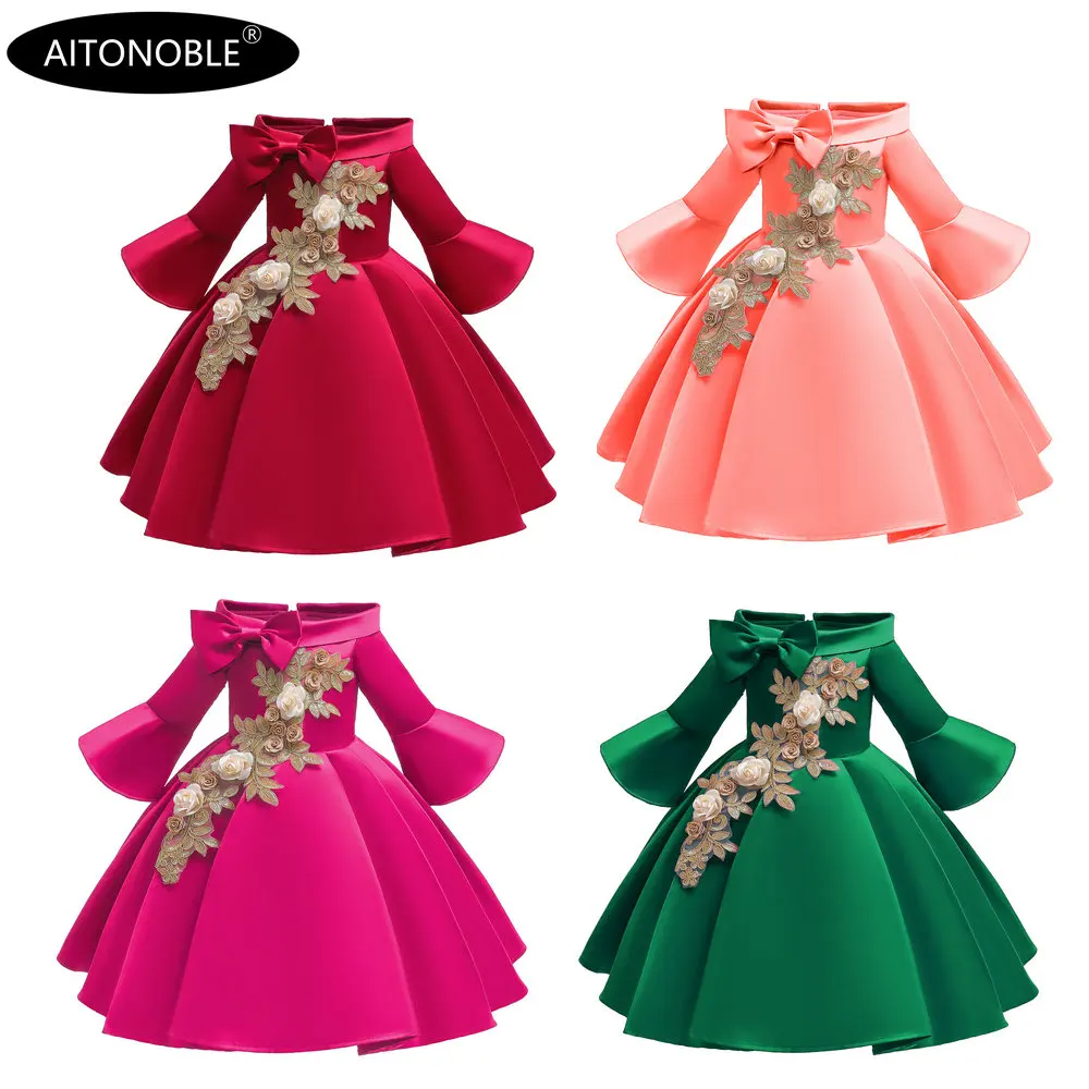Aitonoble New Costume Christmas Dress Girl's Dress Children Skirt Cosplay Christmas For Girls With a Gift Bag